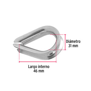 Bolsa con 5 guardacabos para cable de acero de 7/16', FIERO - Imagen 4