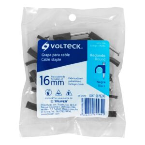 Bolsa con 20 grapas negras de 16 mm para cable redondo - Imagen 6