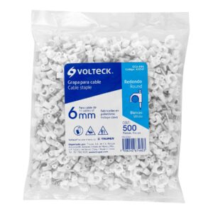 Bolsa con 500 grapas blancas de 6 mm para cable redondo - Imagen 6