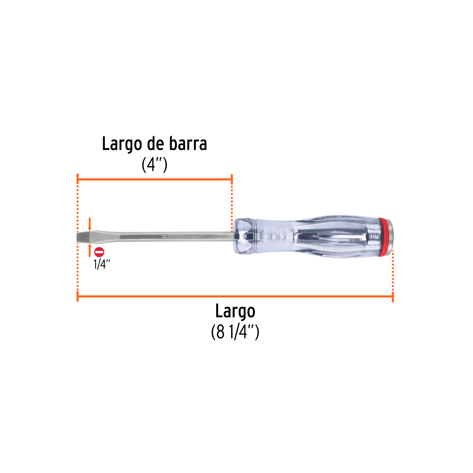 Desarmador plano de golpe 1/4' x 4', TRUPER EXPERT - Imagen 3