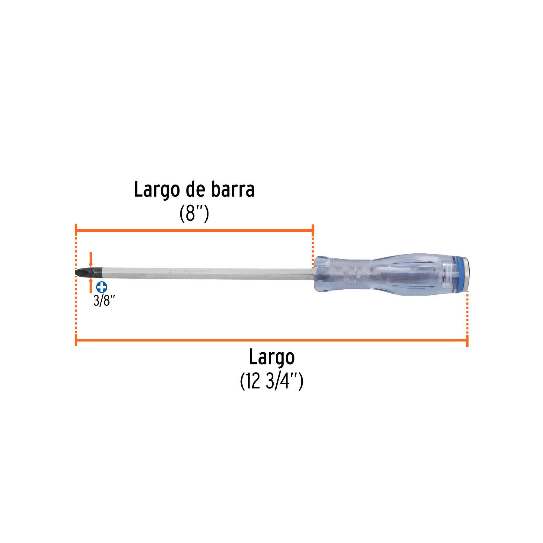 Desarmador de cruz de golpe 3/8' x 10', TRUPER EXPERT - Imagen 3