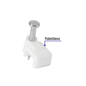 Bolsa con 20 grapas blancas de 3 x 6 mm para cable plano - Imagen 4