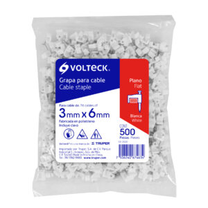 Bolsa con 500 grapas blancas de 3 X 6 mm para cable plano - Imagen 6