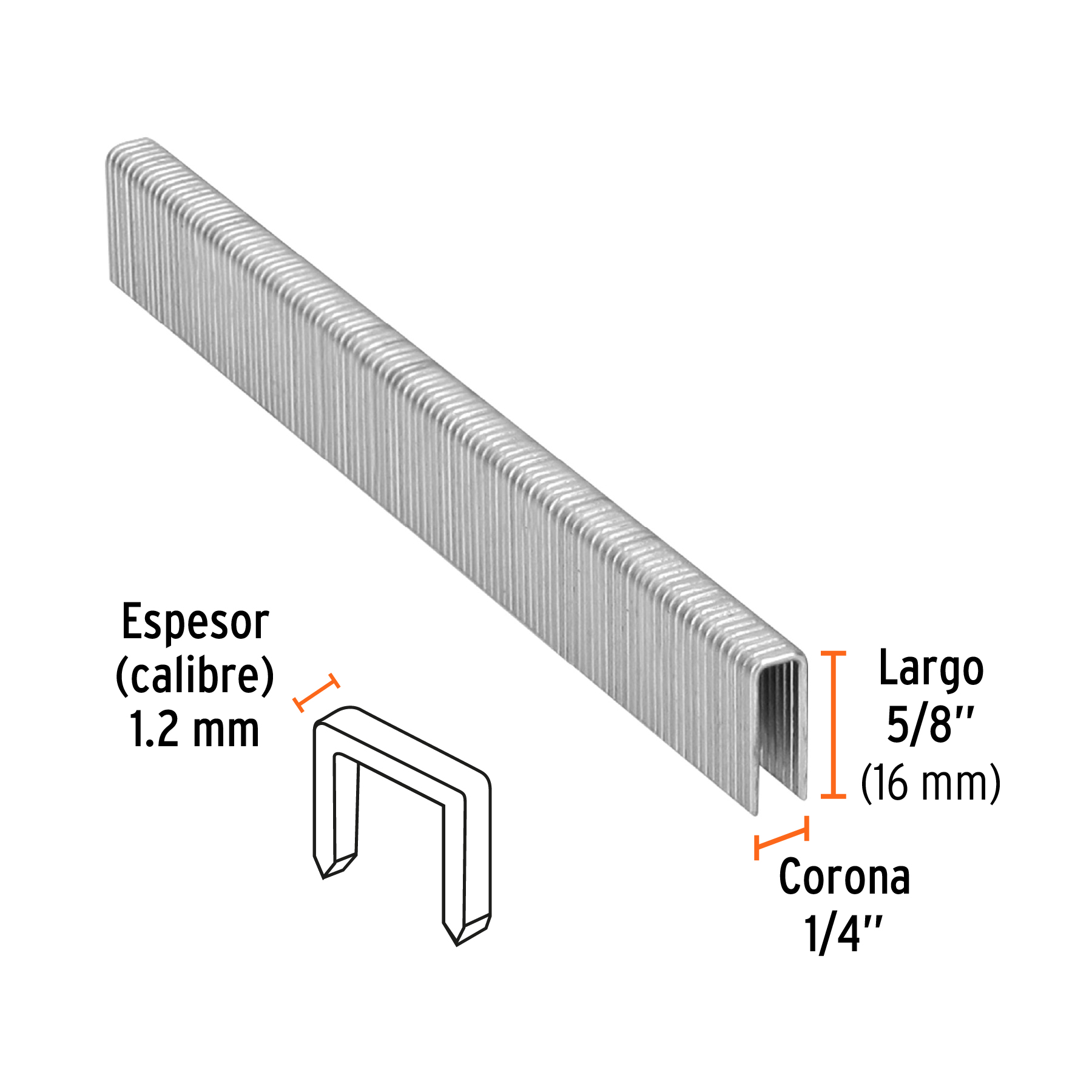 Caja con 5000 grapas corona 1/4' calibre 18, 16mm p/ENNE-120 - Imagen 3