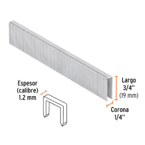 Caja con 5000 grapas corona 1/4' calibre 18, 19mm p/ENNE-120 - Imagen 3