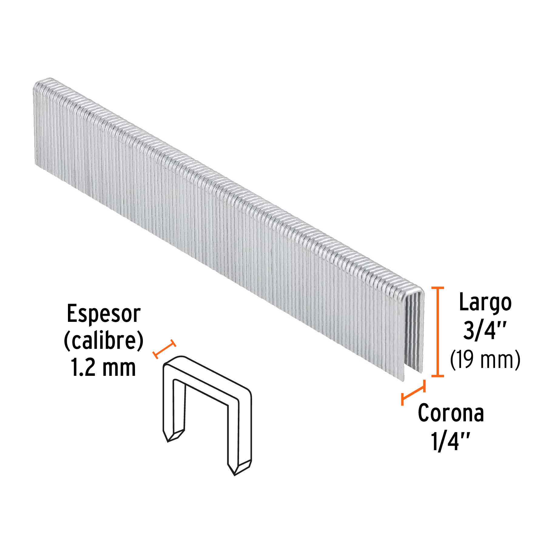 Caja con 5000 grapas corona 1/4' calibre 18, 19mm p/ENNE-120 - Imagen 3