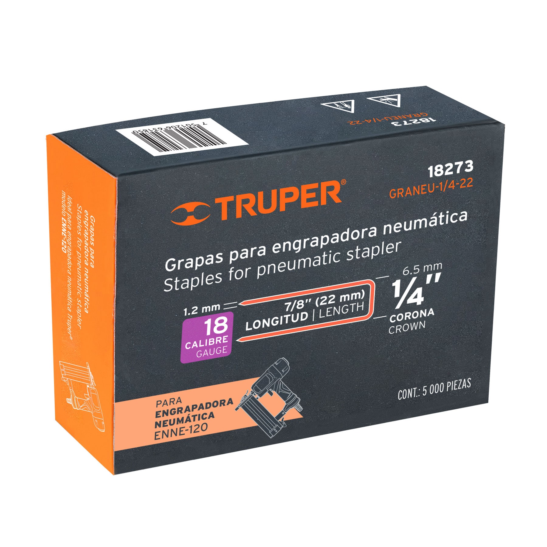 Caja con 5000 grapas corona 1/4' calibre 18, 22mm p/ENNE-120 - Imagen 6