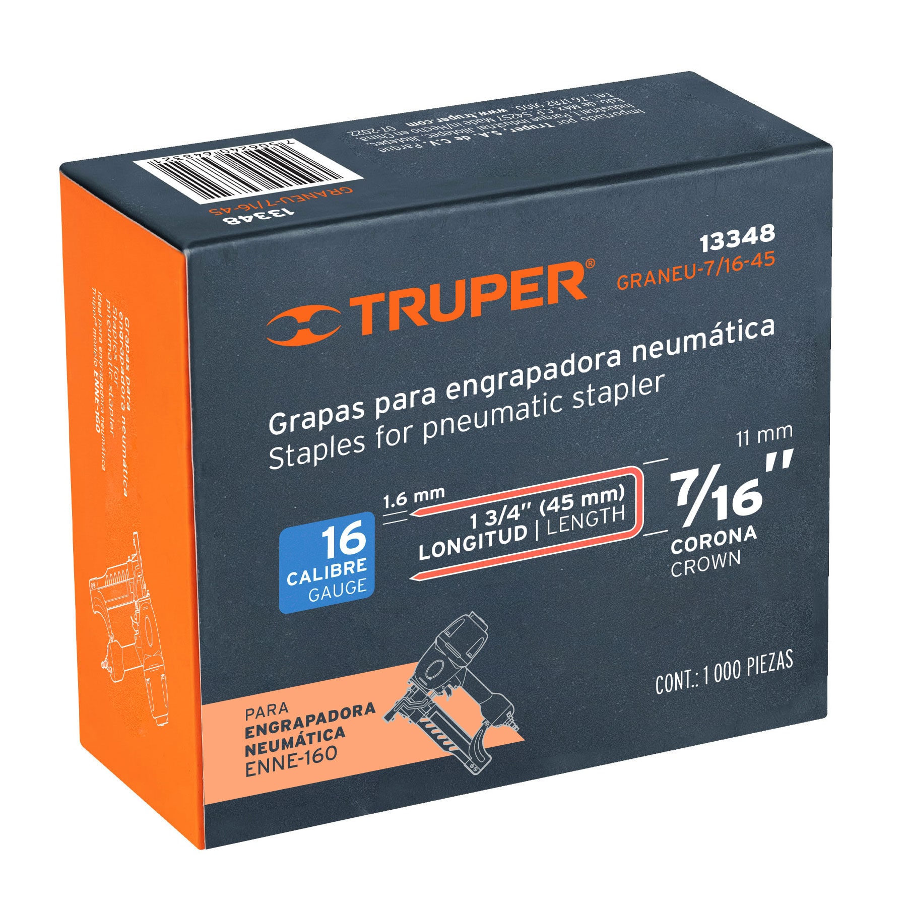 Caja con 1000 grapas corona 7/16' cal. 16, 45mm p/ENNE-160 - Imagen 6