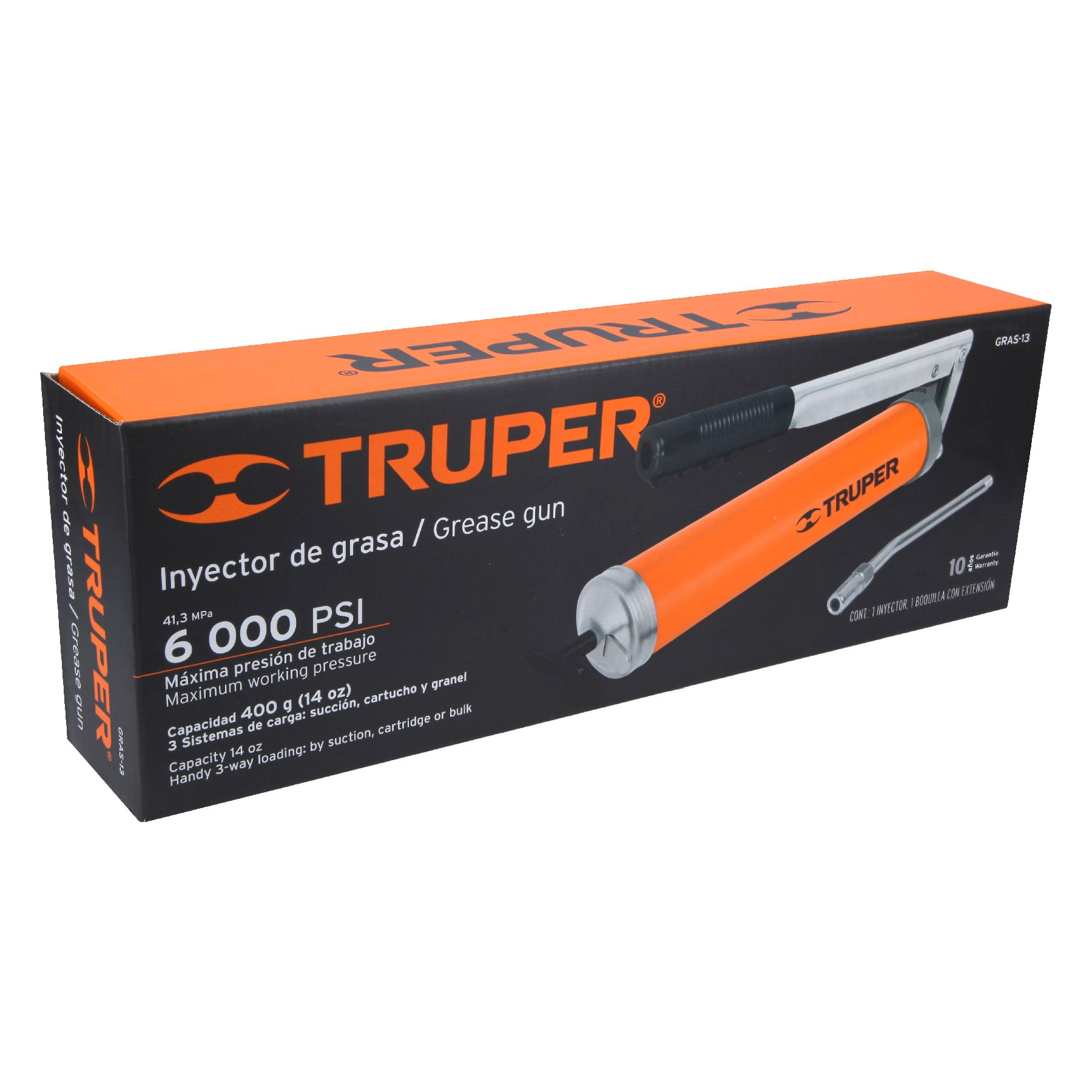Inyectora de grasa 14 oz, 6000 PSI con grip antiderrapante - Imagen 7