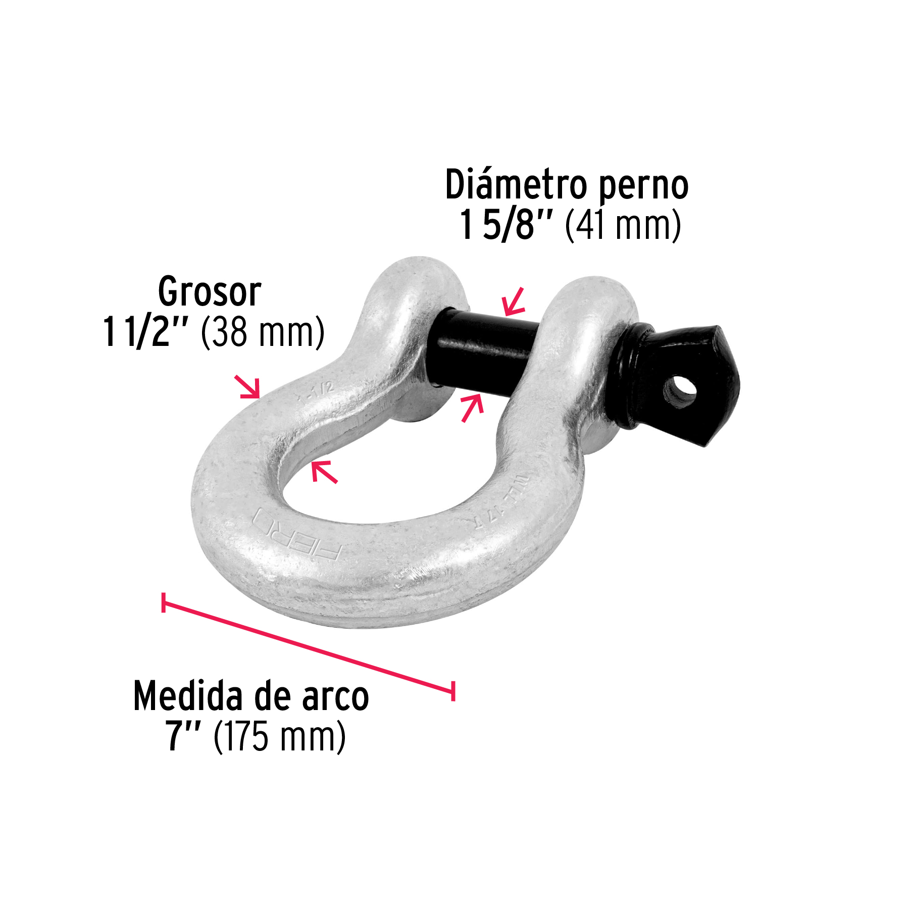 Grillete de acero forjado 1-1/2', FIERO - Imagen 4