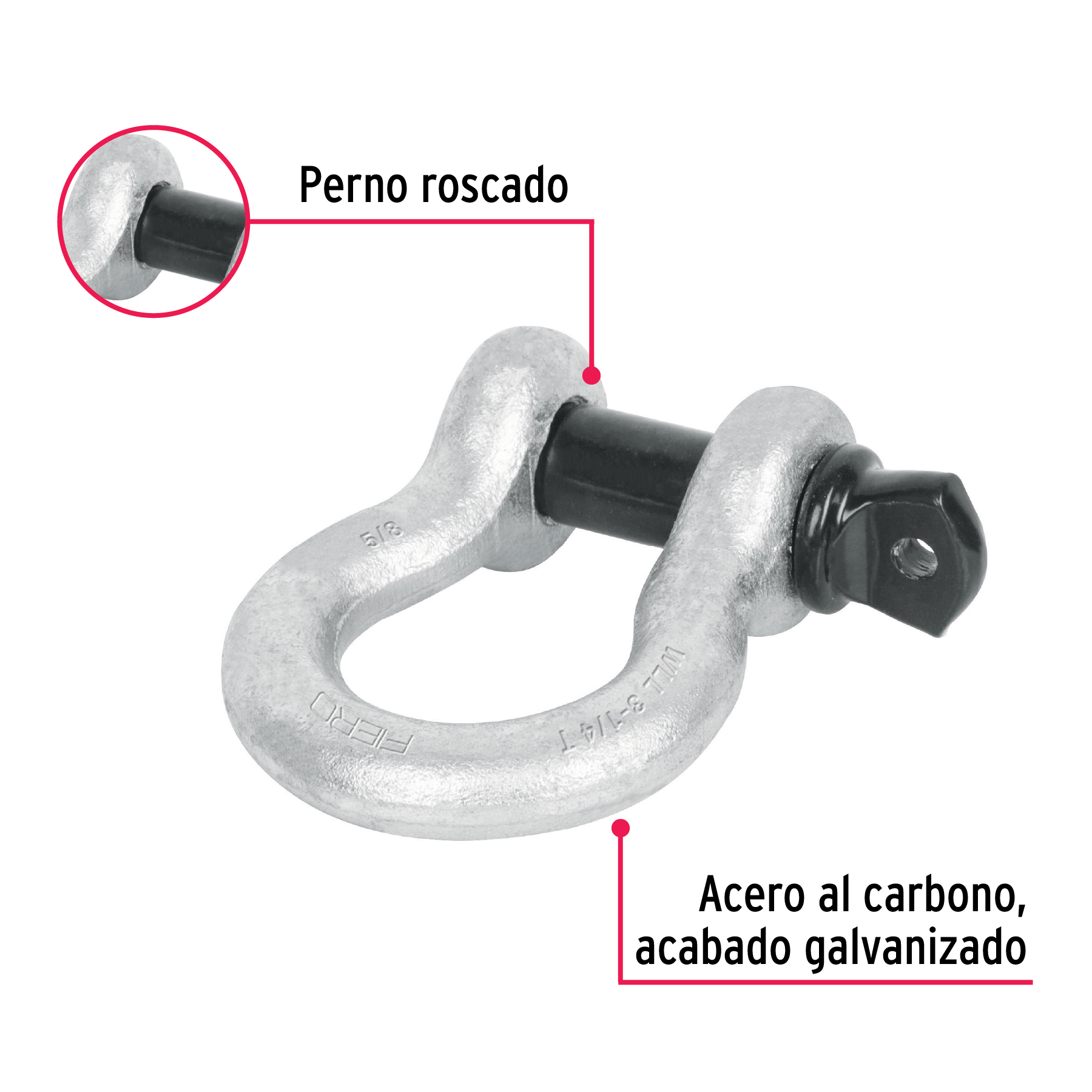 Grillete de acero forjado 1-1/4', FIERO - Imagen 3