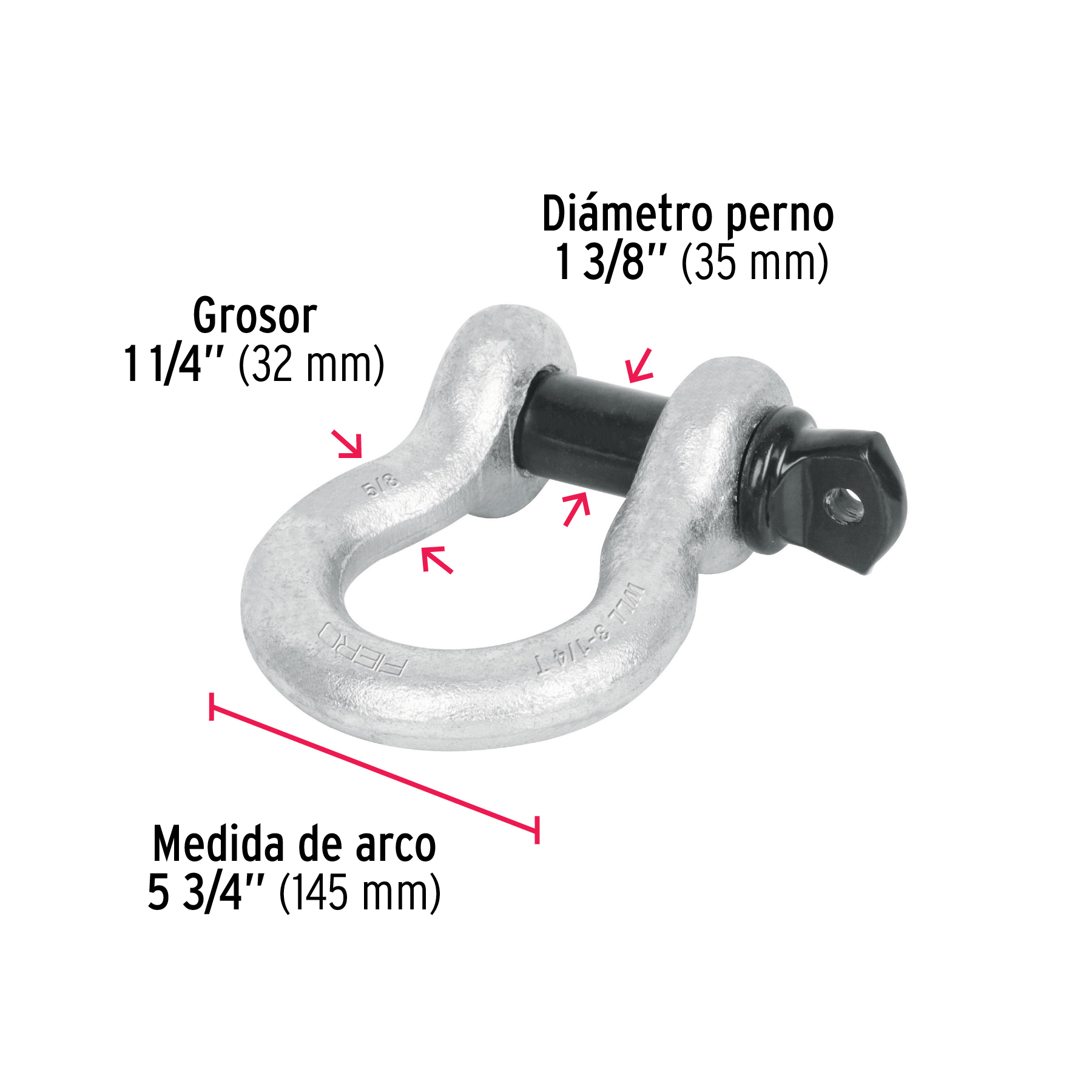 Grillete de acero forjado 1-1/4', FIERO - Imagen 4