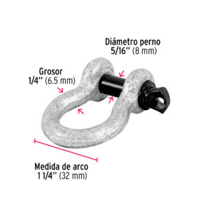 Grillete de acero forjado 1/4', FIERO - Imagen 4