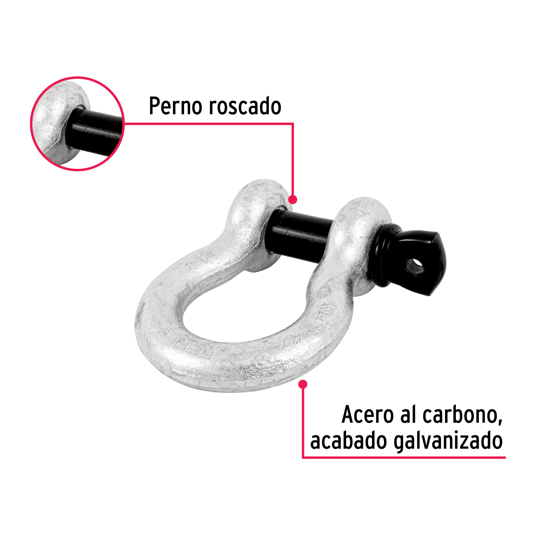 Grillete de acero forjado 1', FIERO - Imagen 3