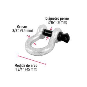 Grillete de acero forjado 3/8', FIERO - Imagen 4