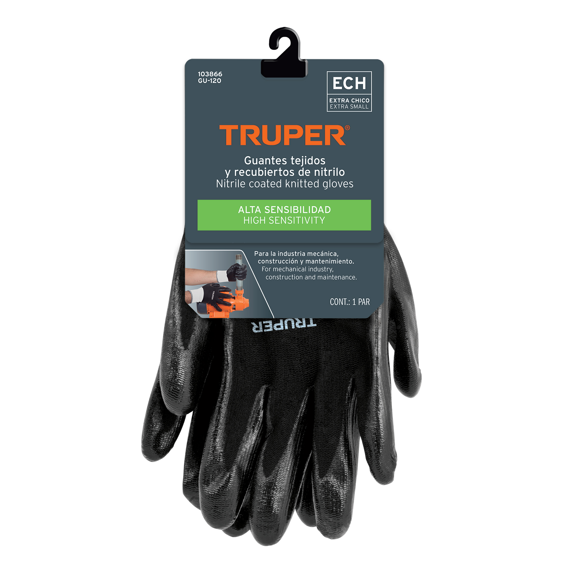 Guantes de nylon recubiertos de nitrilo, XCH, TRUPER - Imagen 3