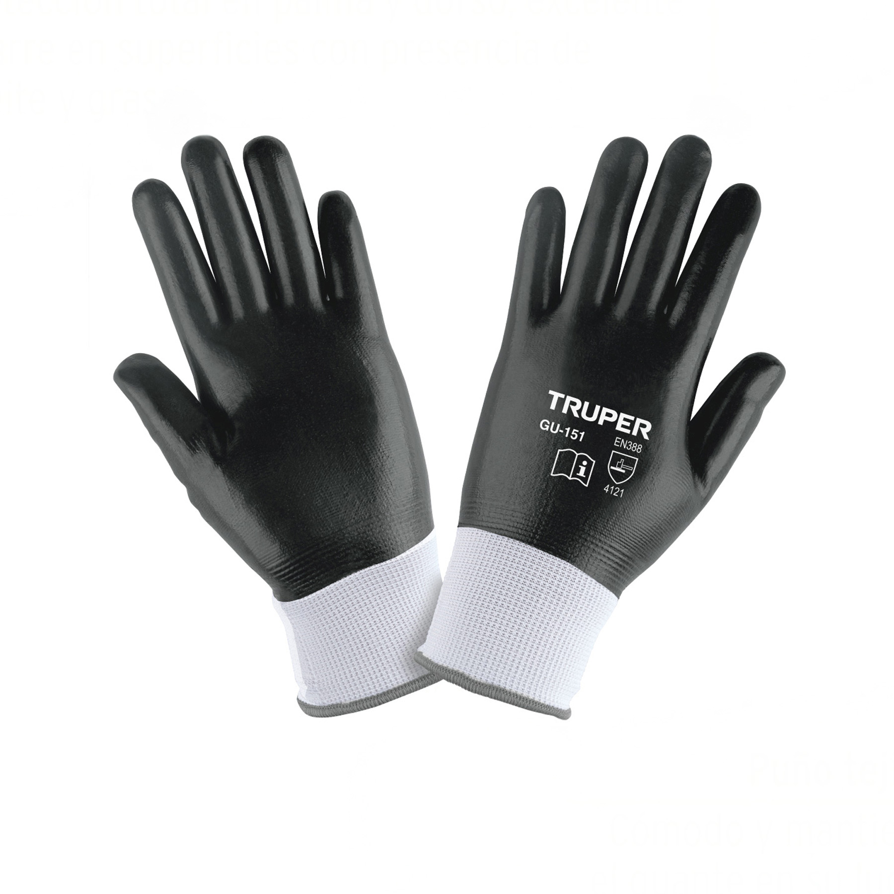 Guantes de poliéster recubiertos de nitrilo, CH, TRUPER