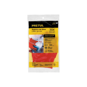Guantes de látex para limpieza, rojos, ECH, PRETUL - Imagen 3