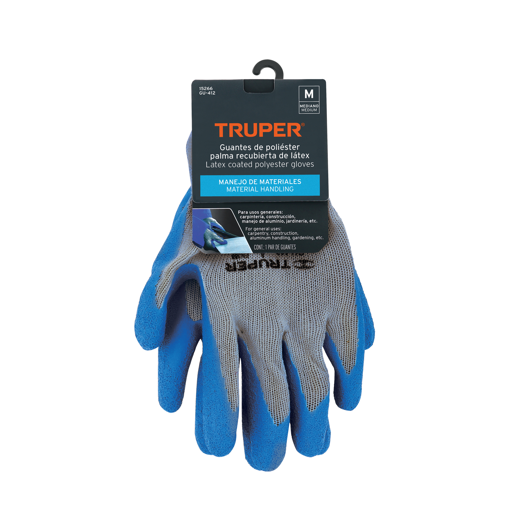 Guantes de poliéster recubiertos de látex, M, TRUPER - Imagen 3
