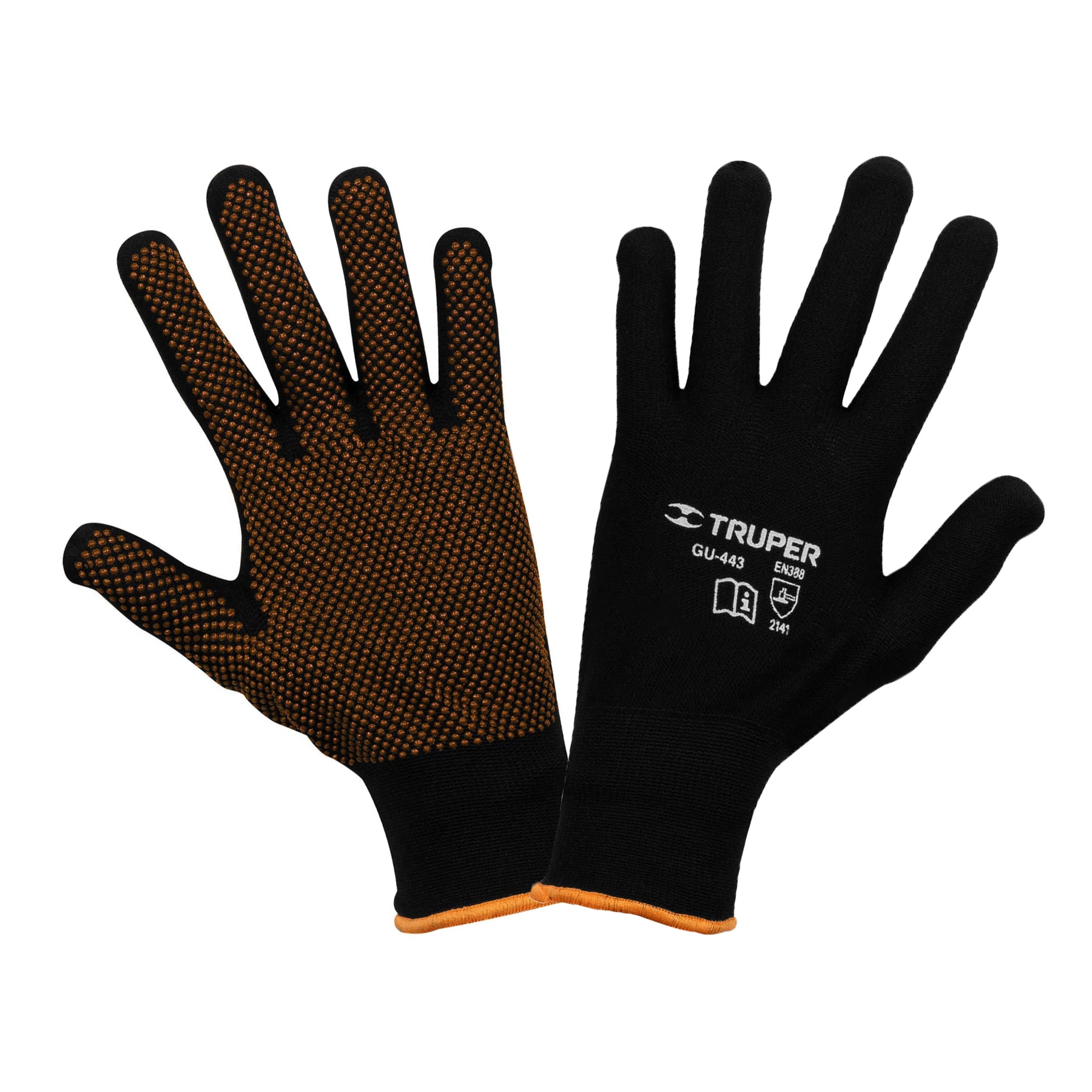 Guantes de poliéster con puntos de PVC en palma, G, TRUPER - Imagen 2