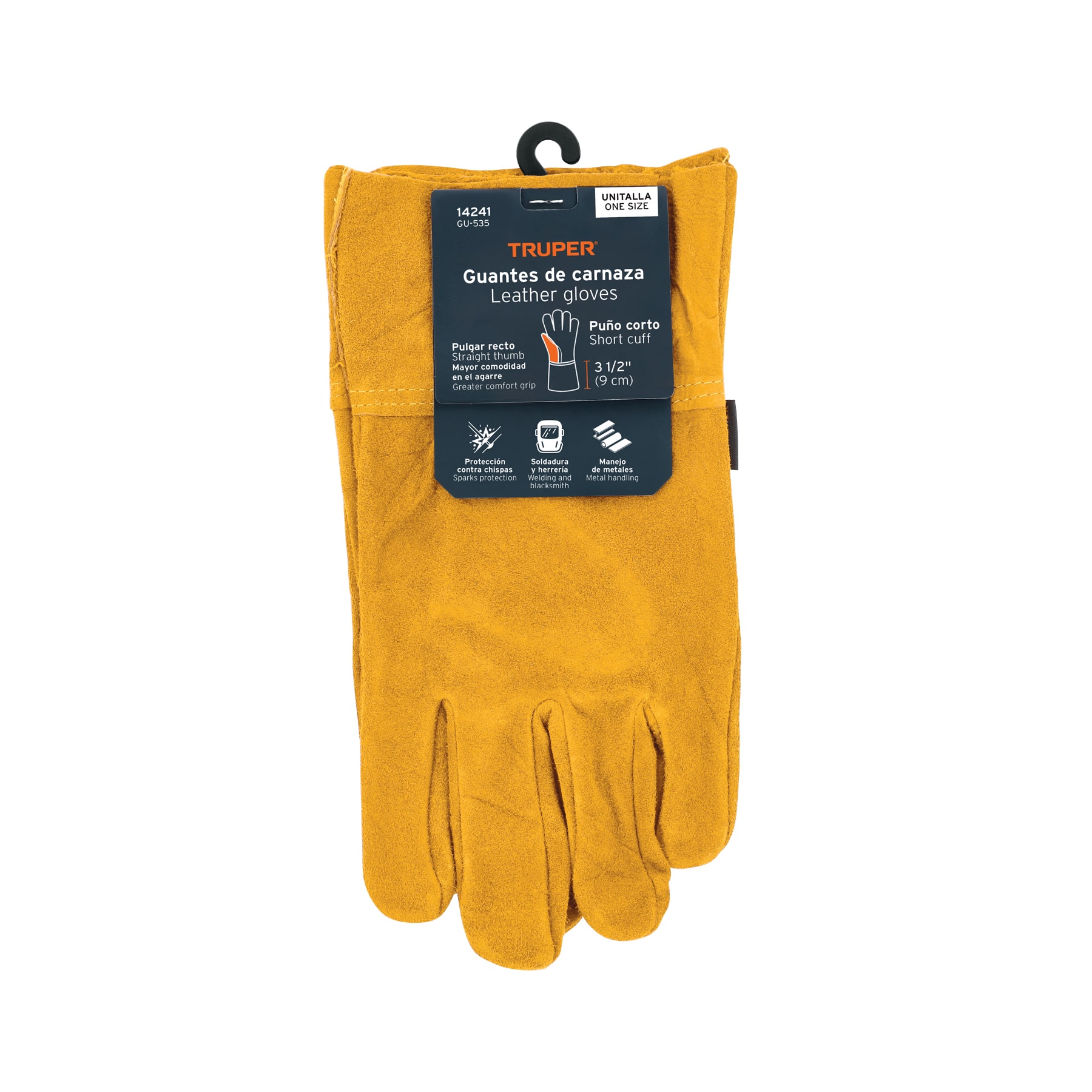 Guantes de carnaza, cortos, unitalla, TRUPER - Imagen 4