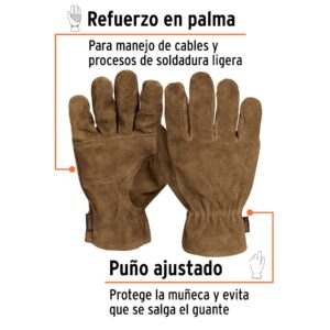 Guantes de carnaza para electricista, TRUPER - Imagen 3