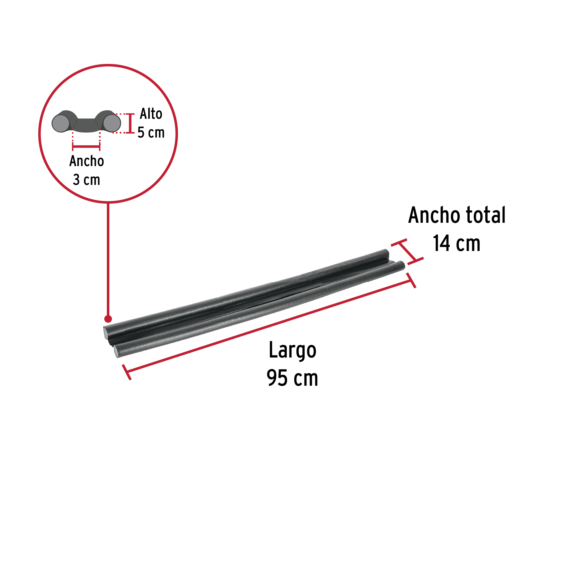 Guardapolvo con funda 95 cm, negro, HERMEX - Imagen 4