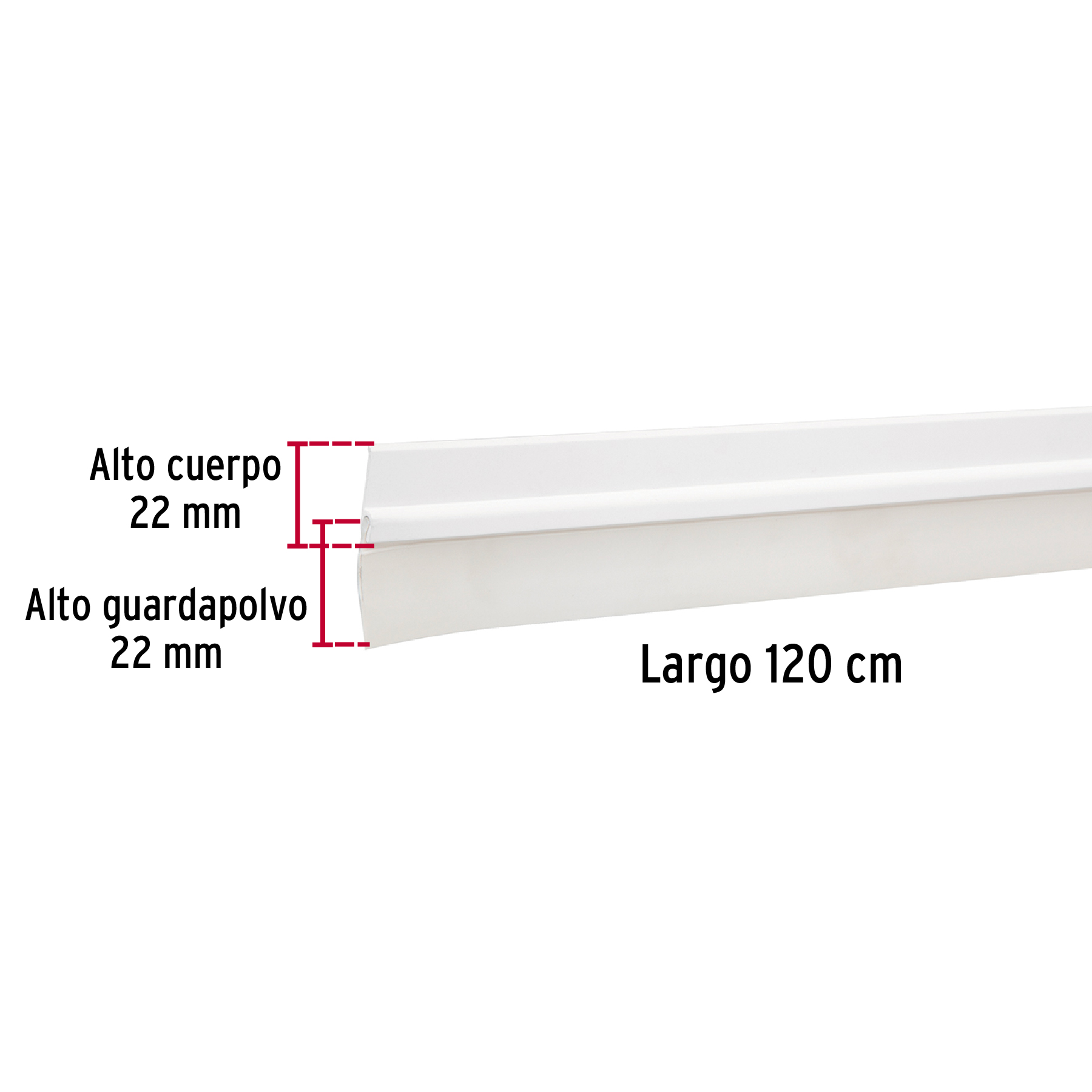 Guardapolvo fijo de 120 cm, blanco, HERMEX - Imagen 4