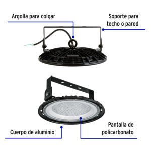 Luminario LED High Bay 100 W 6500 K, VOLTECK - Imagen 3