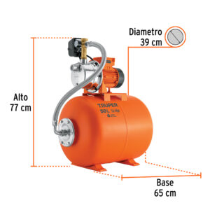 Equipo hidroneumático 50L, jet inoxidable 1/2 HP, TRUPER - Imagen 5
