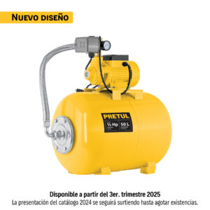 Equipo hidroneumático 50L, bomba periférica 1/2 HP, PRETUL - Imagen 2