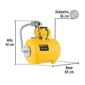 Equipo hidroneumático 50L, bomba periférica 1/2 HP, PRETUL - Imagen 5