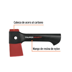 Hacha cazadora 1 lb mango de nylon de 9', TRUPER Velocity - Imagen 3
