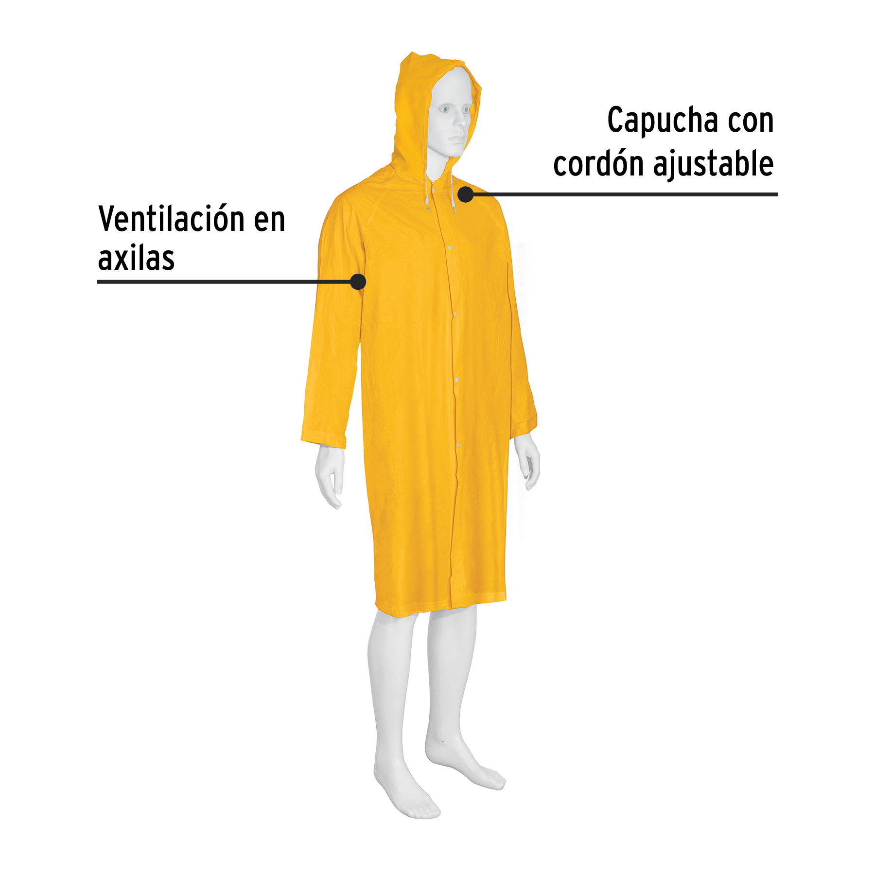 Gabardina impermeable ligera de PVC, talla XG, PRETUL - Imagen 3