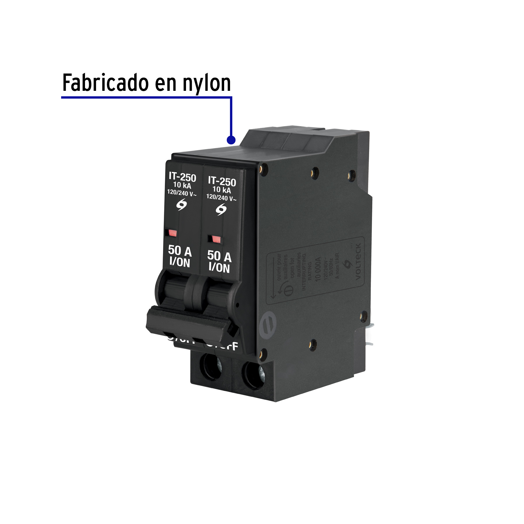 Interruptor de 2 polos 50A, enchufable, VOLTECK - Imagen 3