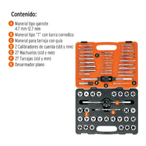 Juego de 60 piezas de machuelos y tarrajas, TRUPER - Imagen 3