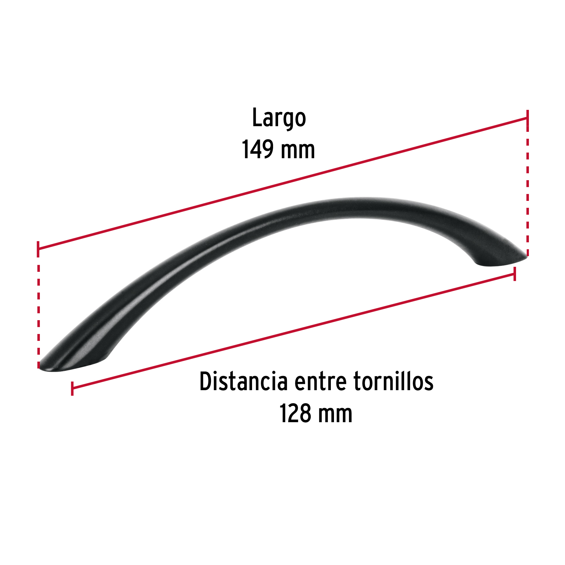 Jaladera de 128mm, línea Arco, negro, HERMEX - Imagen 4