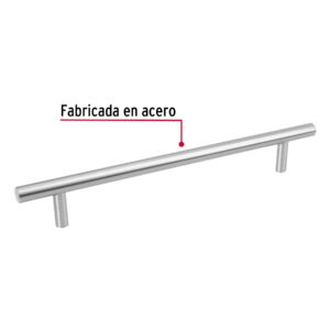Jaladera de acero, 192mm, línea Cilindro, níquel, HERMEX - Imagen 3