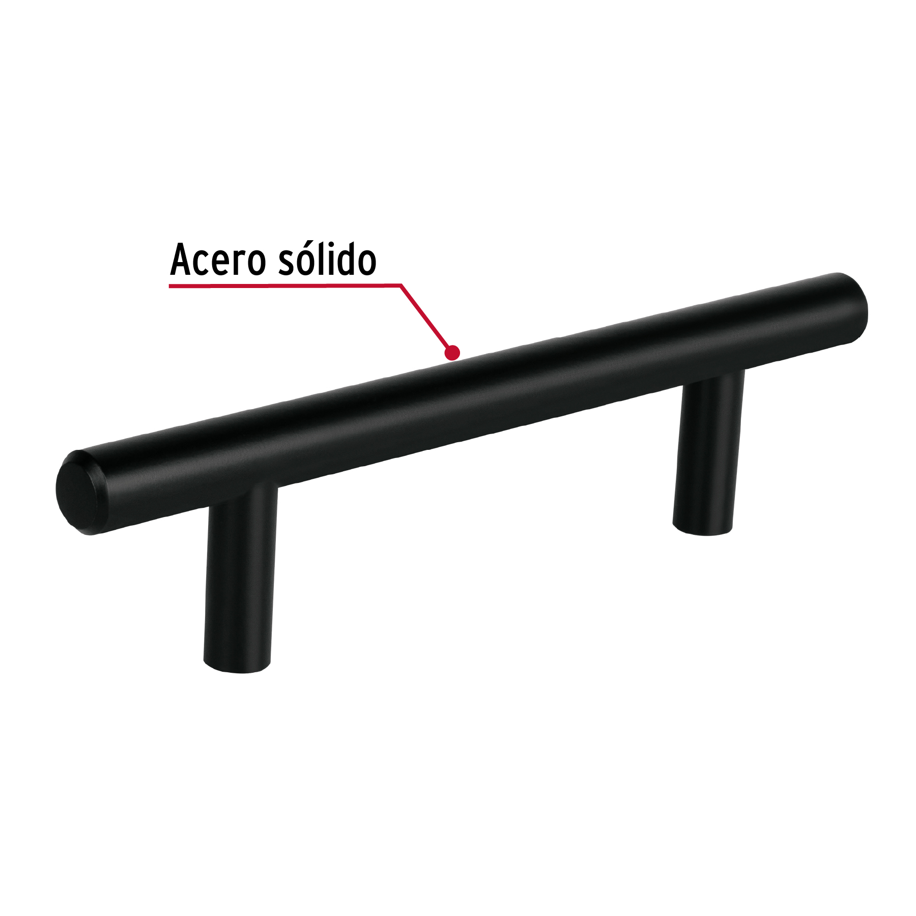 Jaladera de acero, 96mm, línea Cilindro, negro, HERMEX - Imagen 3