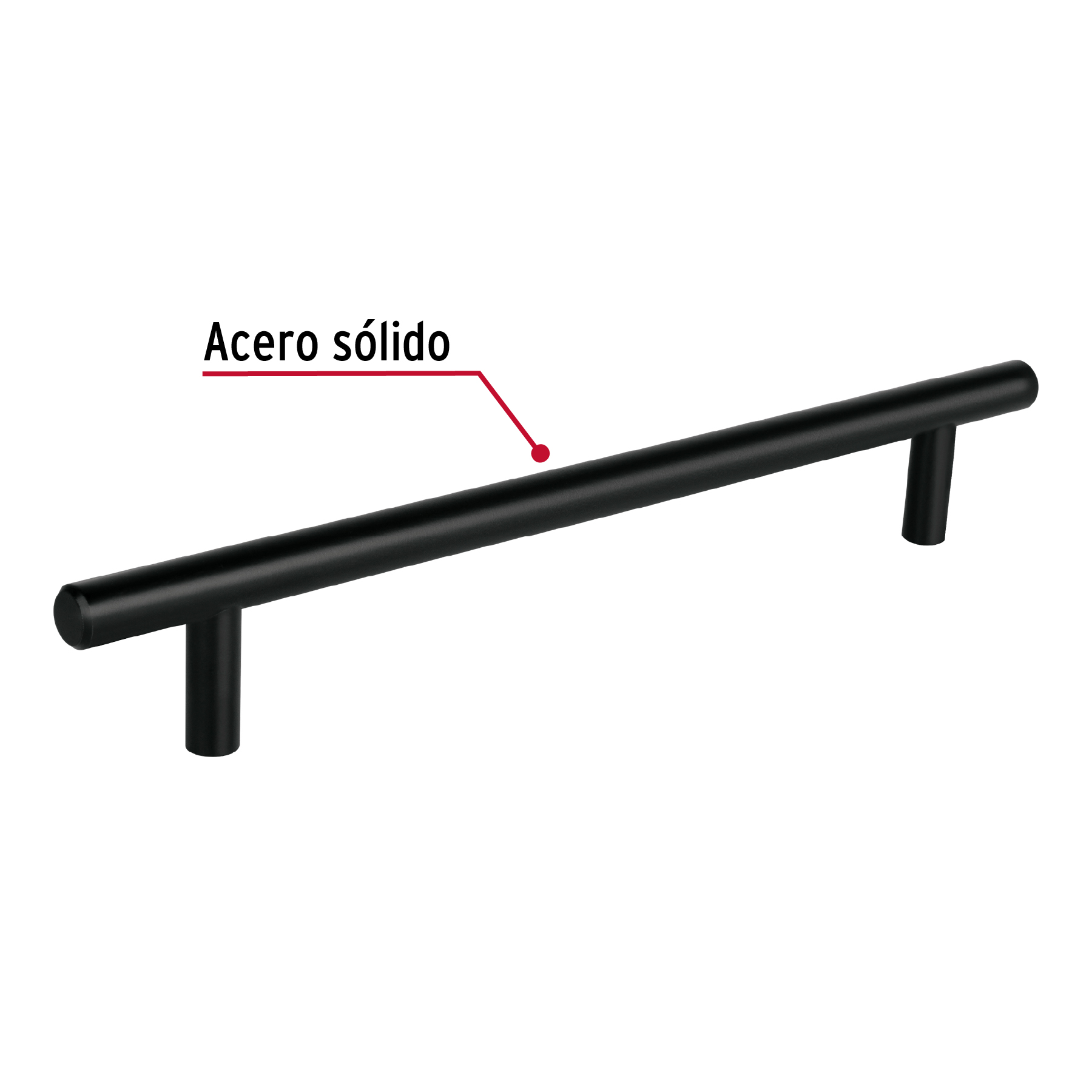 Jaladera de acero, 192mm, línea Cilindro, negro, HERMEX - Imagen 3