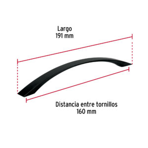 Jaladera de 160mm, línea Moderna, negro, HERMEX - Imagen 4