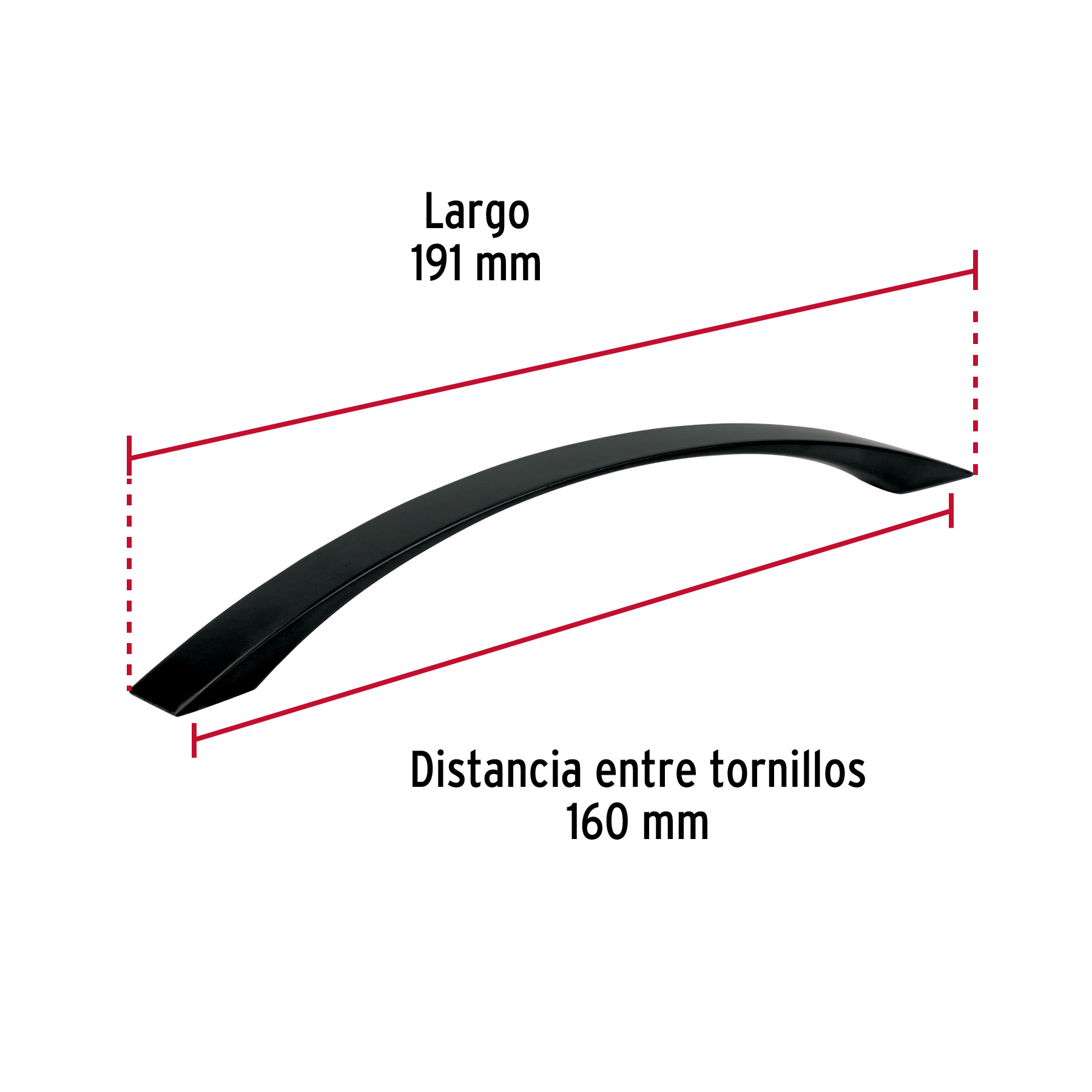 Jaladera de 160mm, línea Moderna, negro, HERMEX - Imagen 4