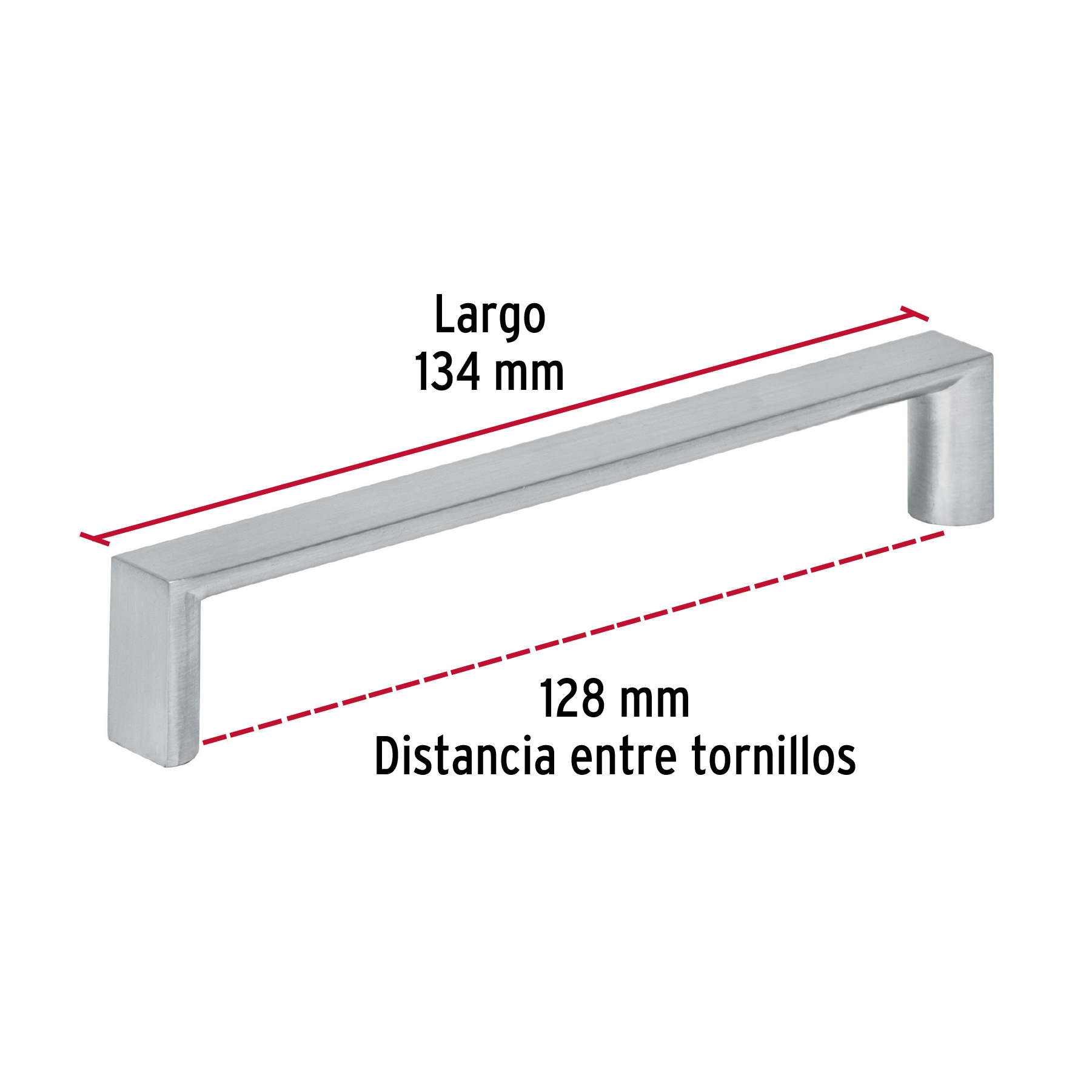 Jaladera de 128mm, línea Andamio, níquel, HERMEX - Imagen 4