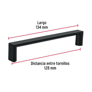 Jaladera de 128mm, línea Andamio, negro, HERMEX - Imagen 4