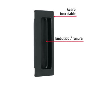 Jaladera de embutir cuadrada acabado negro, HERMEX - Imagen 3