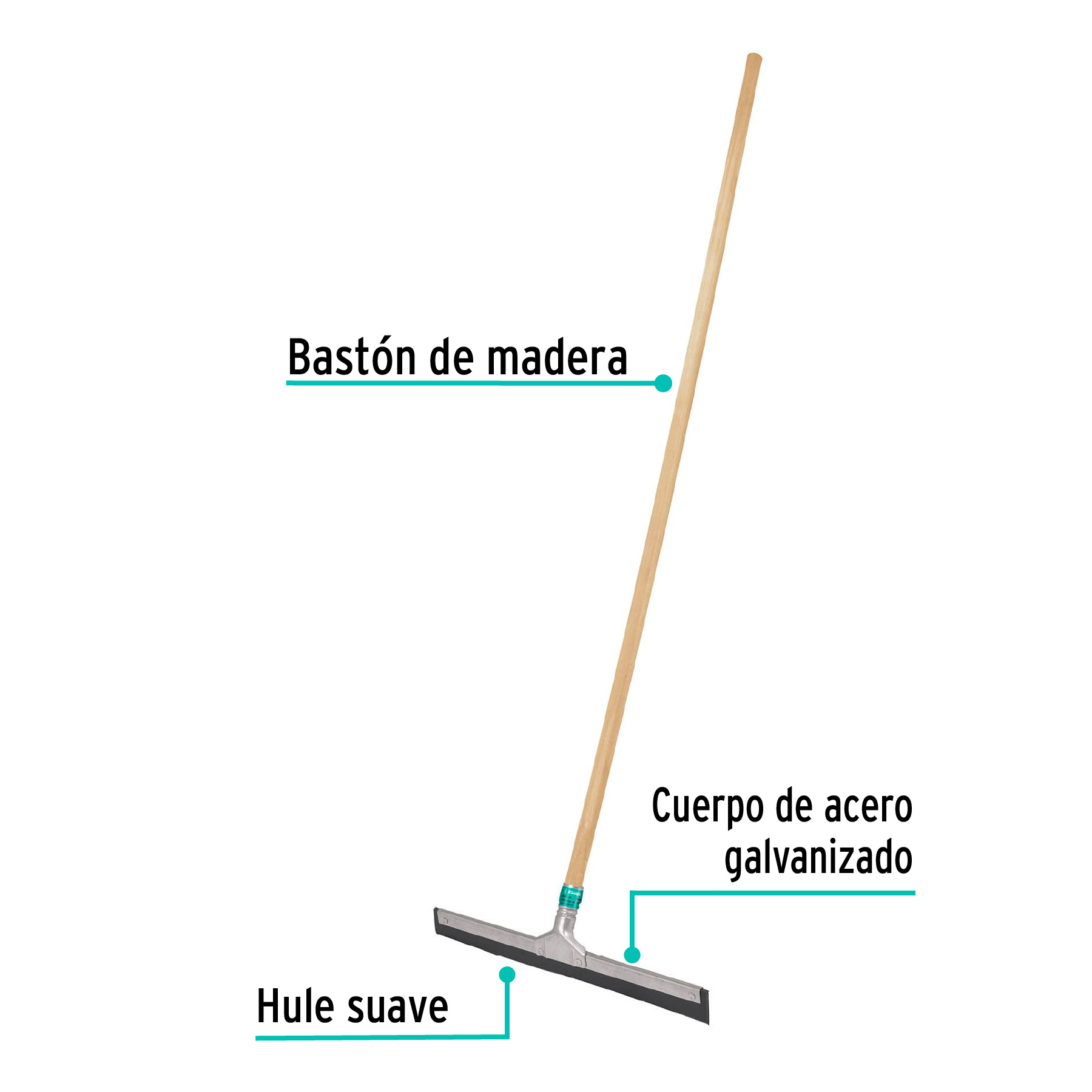 Jalador base acero galvanizado de 40cm, con bastón de madera - Imagen 3