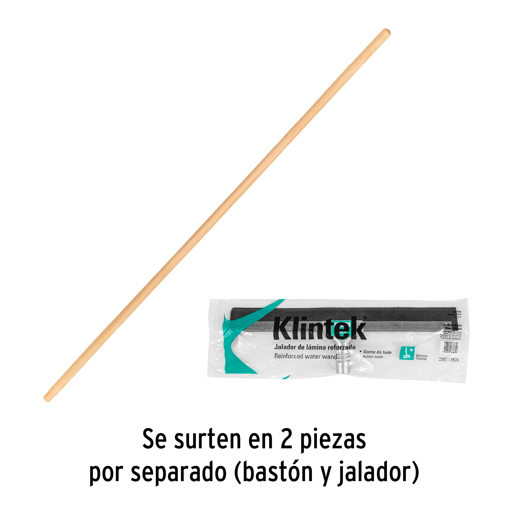 Jalador base acero galvanizado de 40cm, con bastón de madera - Imagen 5