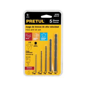 Juego de 5 brocas HSS para metal, PRETUL