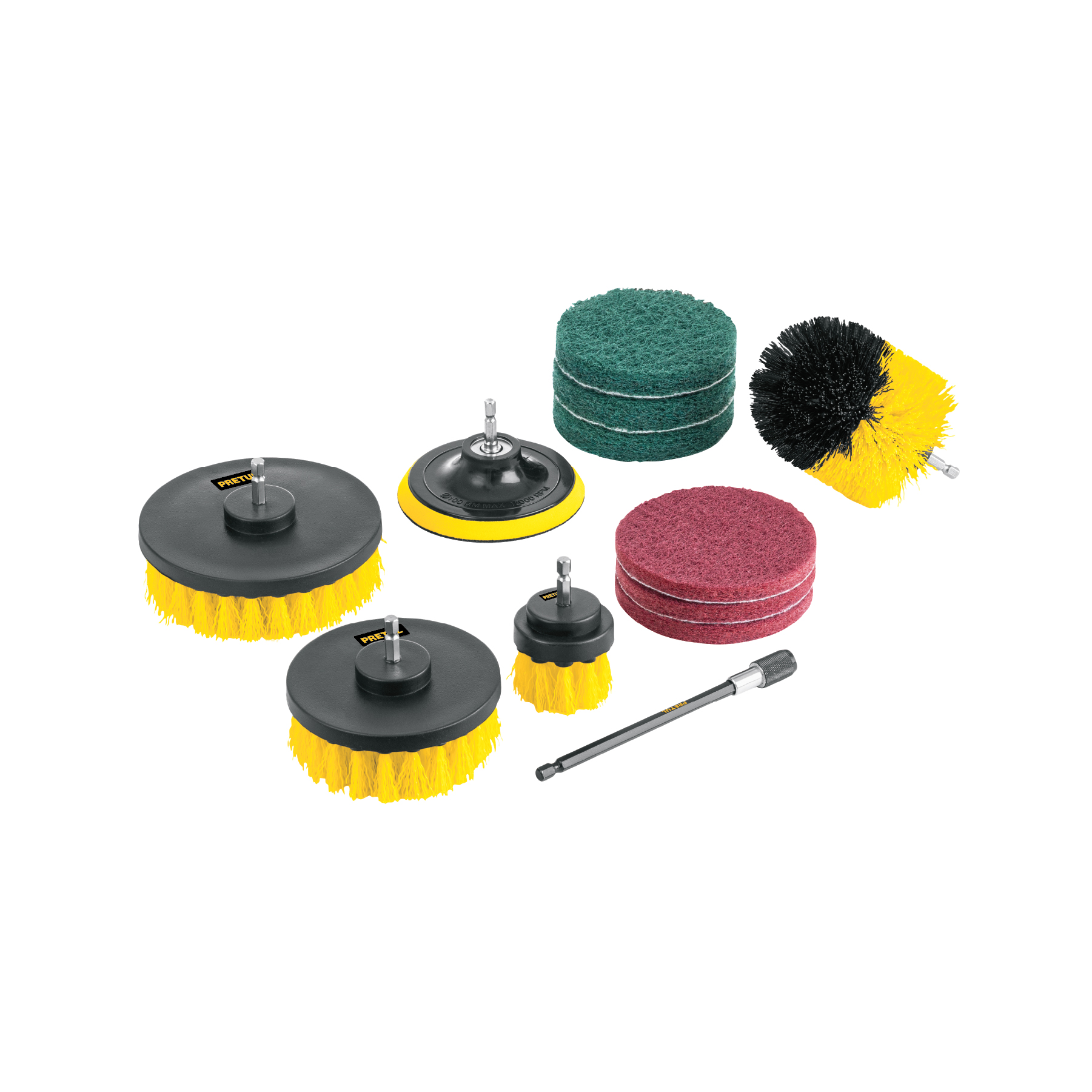 Juego 12 accesorios, limpieza y asentado para taladro,PRETUL - Imagen 2