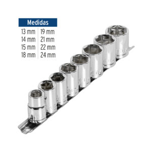 Juego de 8 dados cuadro 1/2' mm, PRETUL - Imagen 4